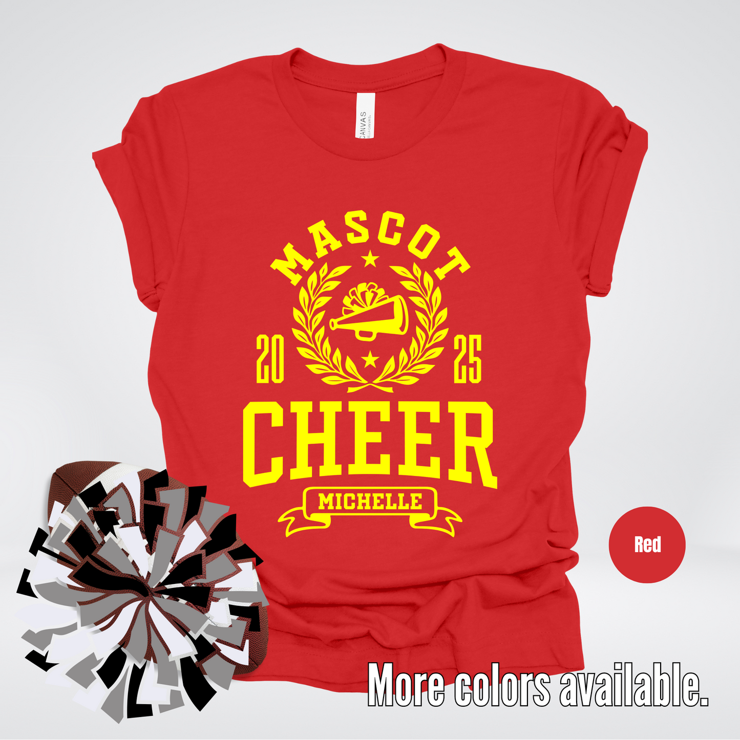 Custom Mascot, Year, & Name – Yellow - Cheer Design 10 T-Shirt