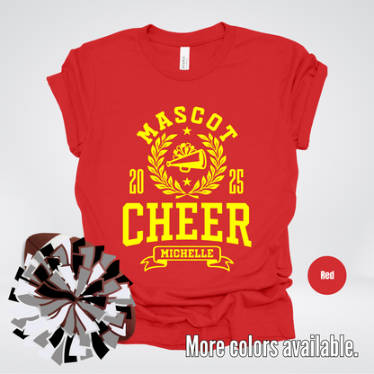 Custom Mascot, Year, & Name – Yellow - Cheer Design 10 T-Shirt