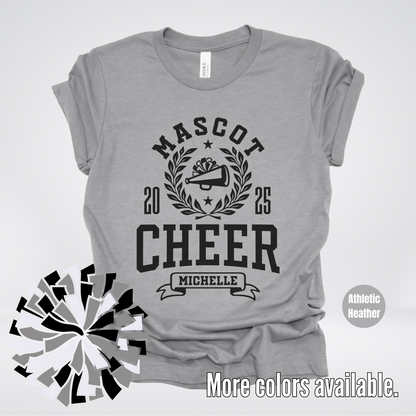 Custom Mascot, Year, & Name – Black - Cheer Design 07 T-Shirt