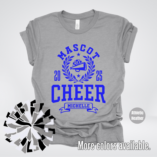 Custom Mascot, Year, & Name – Blue - Cheer Design 05 T-Shirt