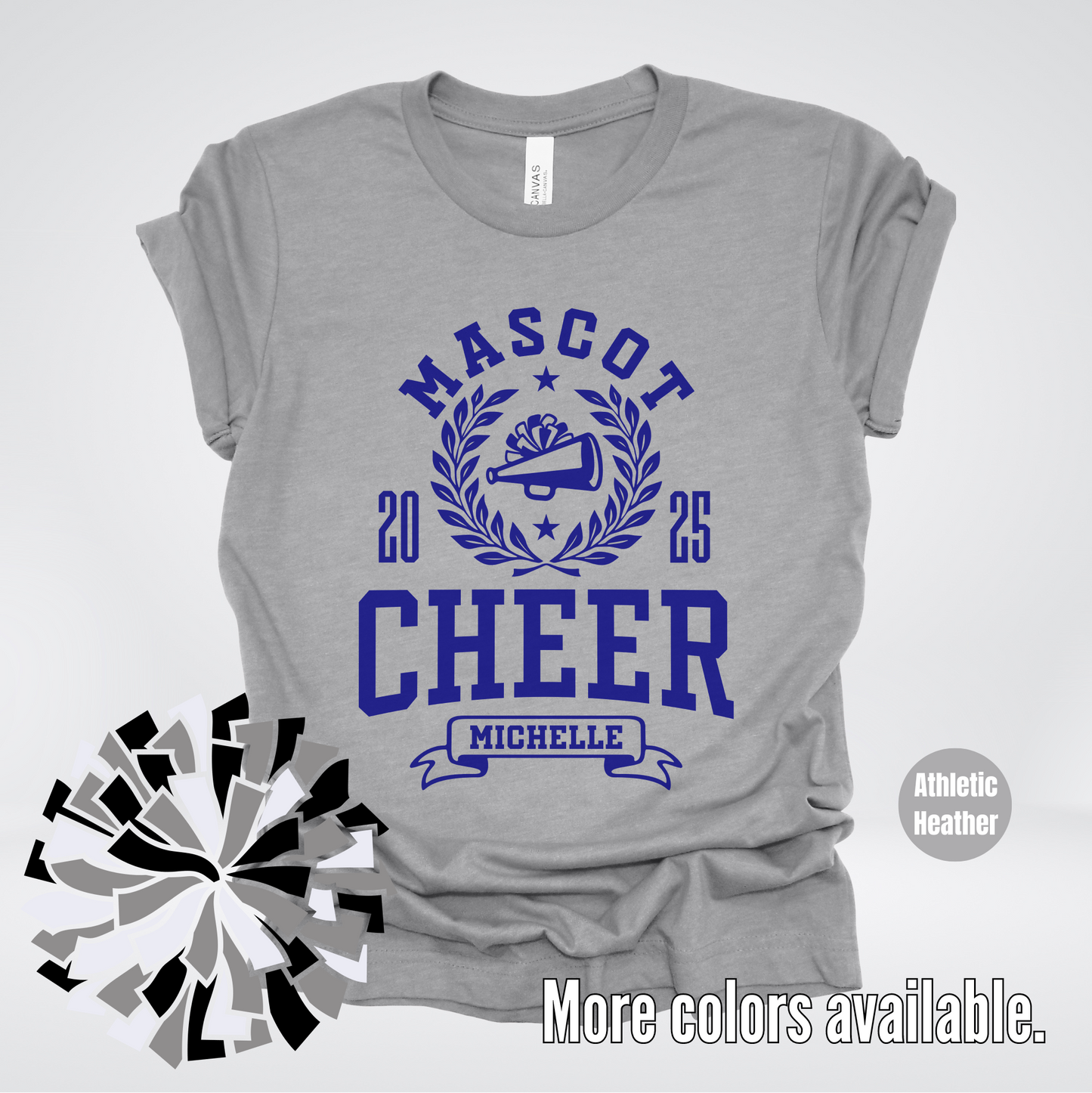Custom Mascot, Year, & Name – Navy - Cheer Design 06 T-Shirt