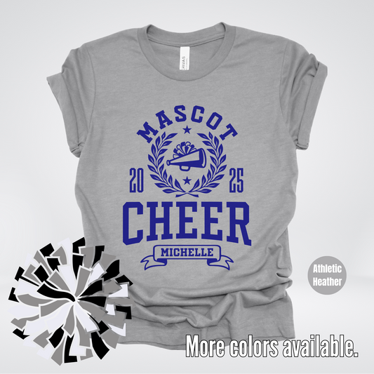 Custom Mascot, Year, & Name – Navy - Cheer Design 06 T-Shirt