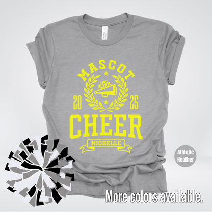 Custom Mascot, Year, & Name – Yellow - Cheer Design 10 T-Shirt