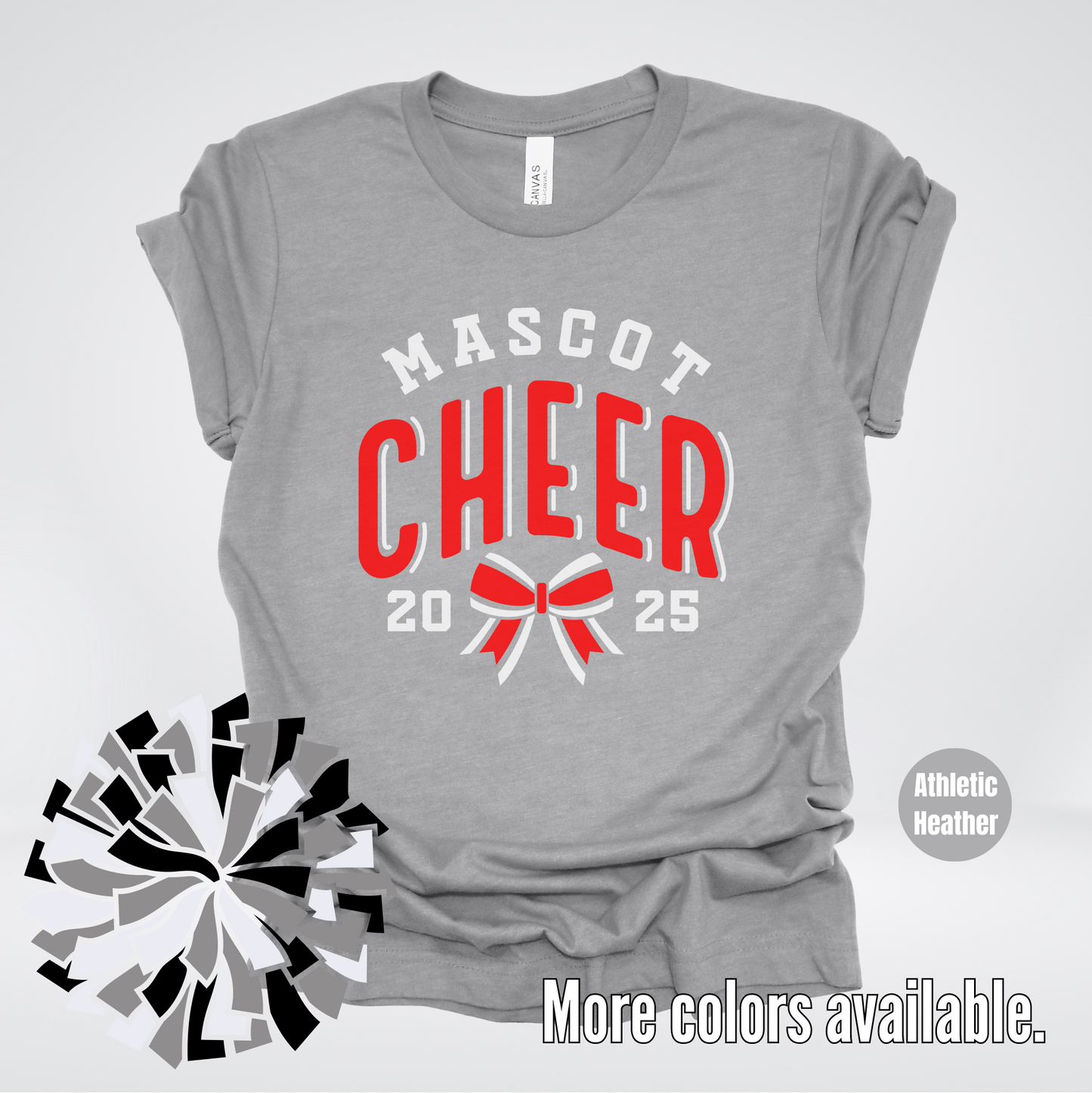 Custom Mascot & Year – Red - Cheer Design 14 T-Shirt