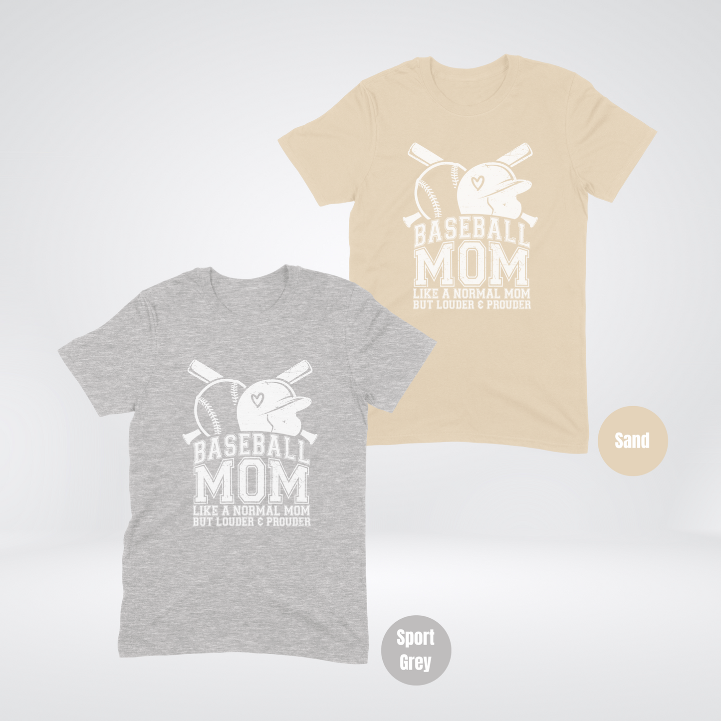 Baseball Mom Louder And Prouder Distressed White Softstyle T-Shirt