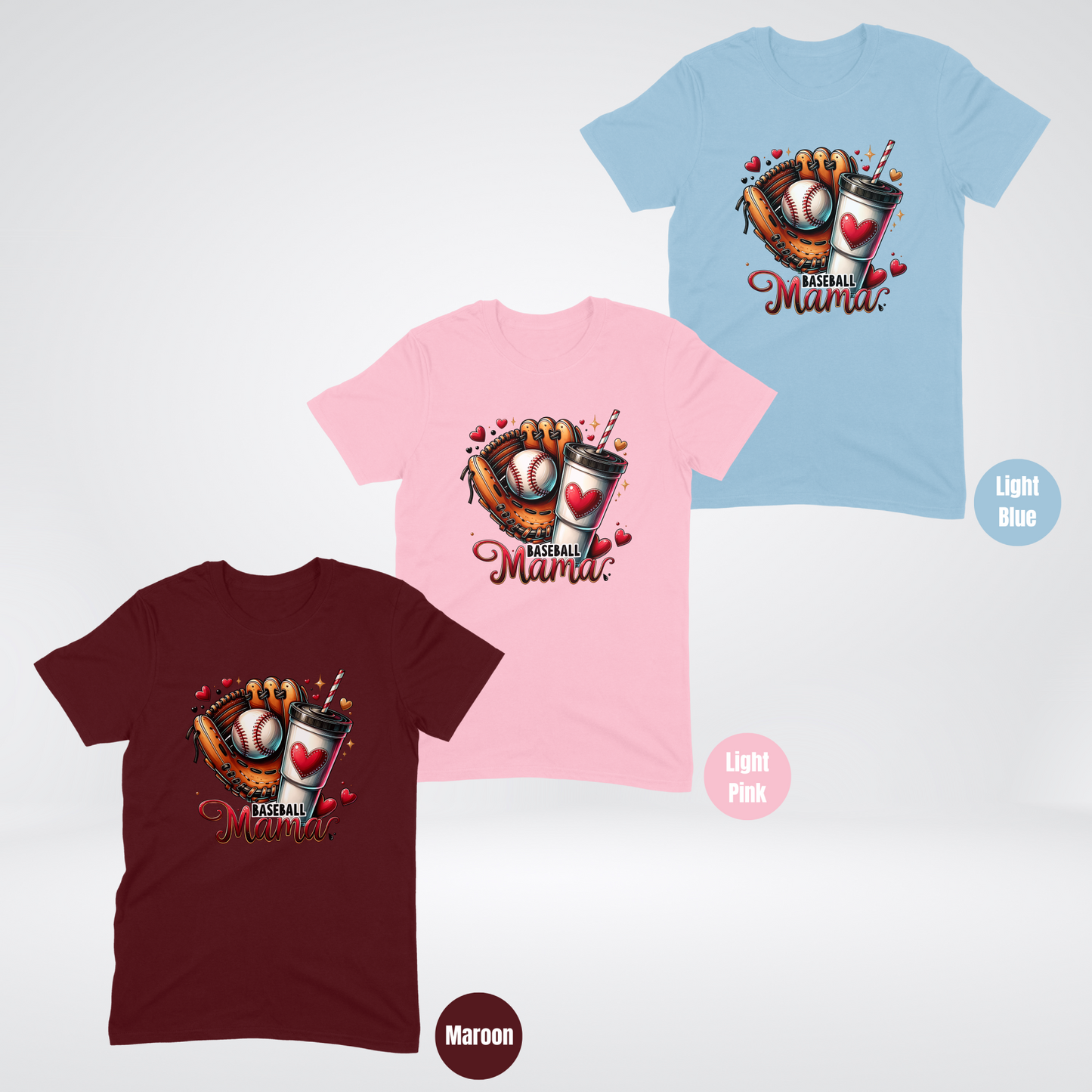 Baseball Mama Cup And Glove Softstyle T-Shirt