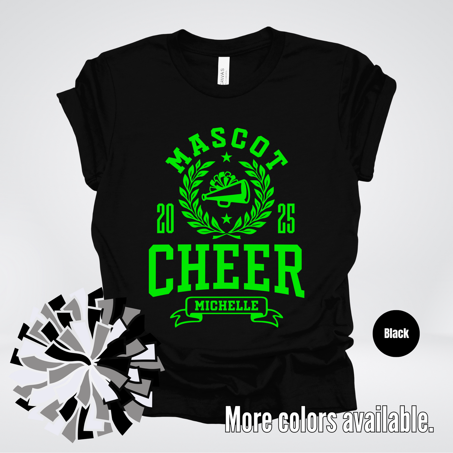 Custom Mascot, Year, & Name – Green - Cheer Design 09 T-Shirt