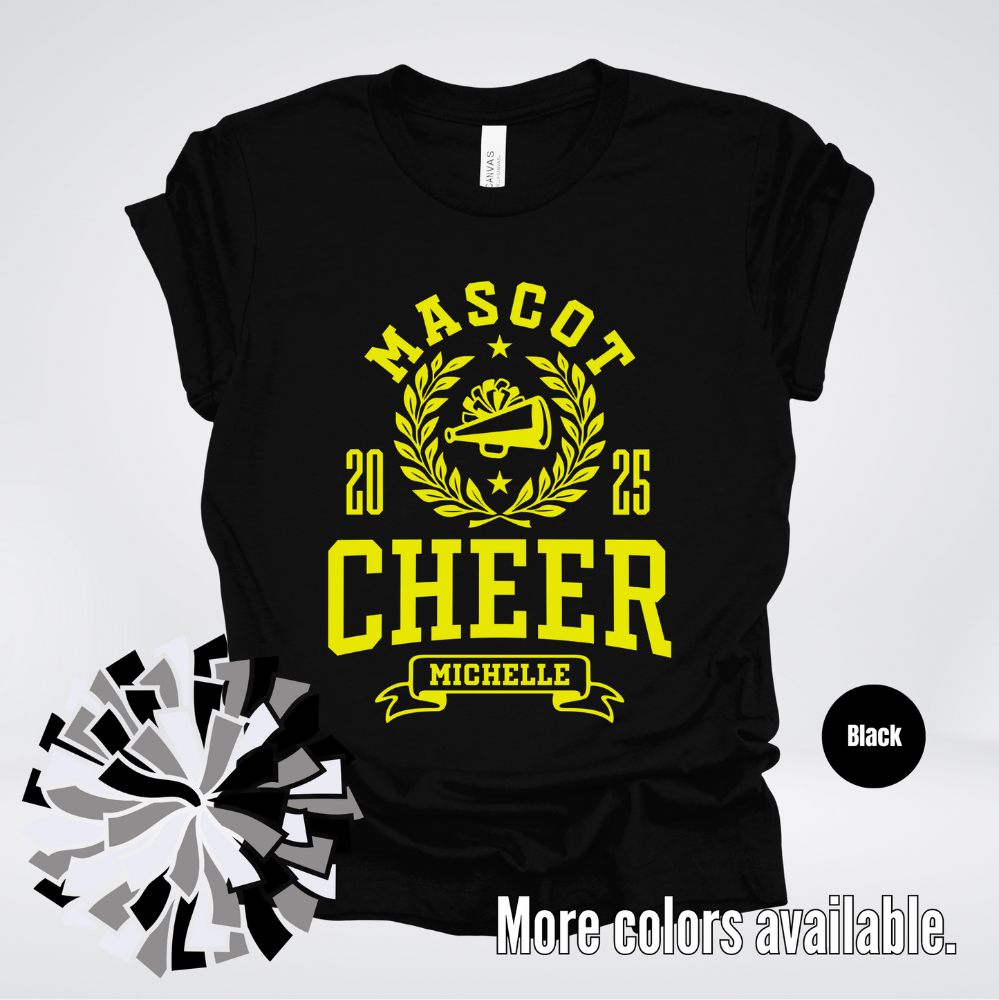 Custom Mascot, Year, & Name – Yellow - Cheer Design 10 T-Shirt