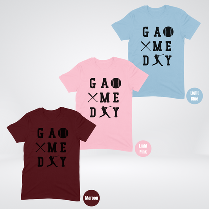 Game Day 3 x 3 Black Lettering Softstyle T-Shirt