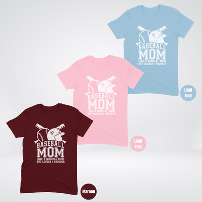 Baseball Mom Louder And Prouder Distressed White Softstyle T-Shirt