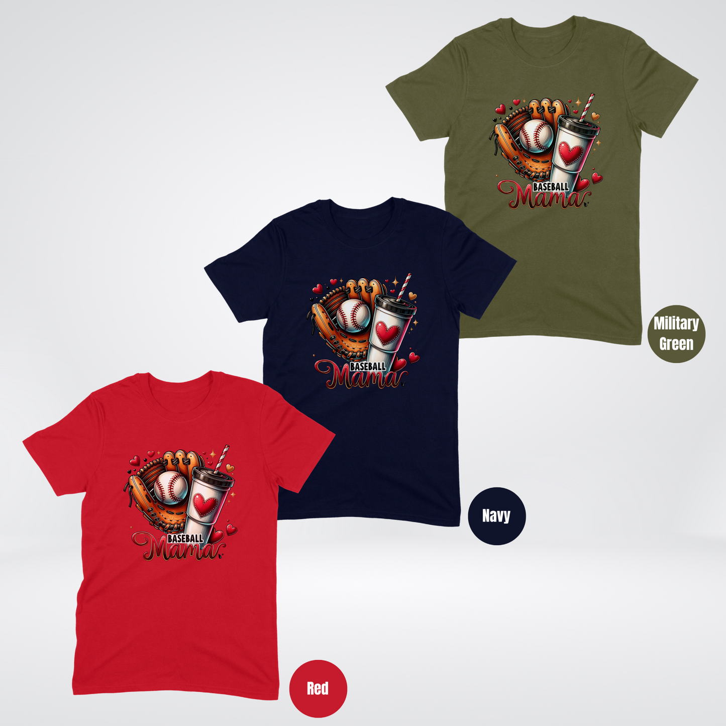 Baseball Mama Cup And Glove Softstyle T-Shirt