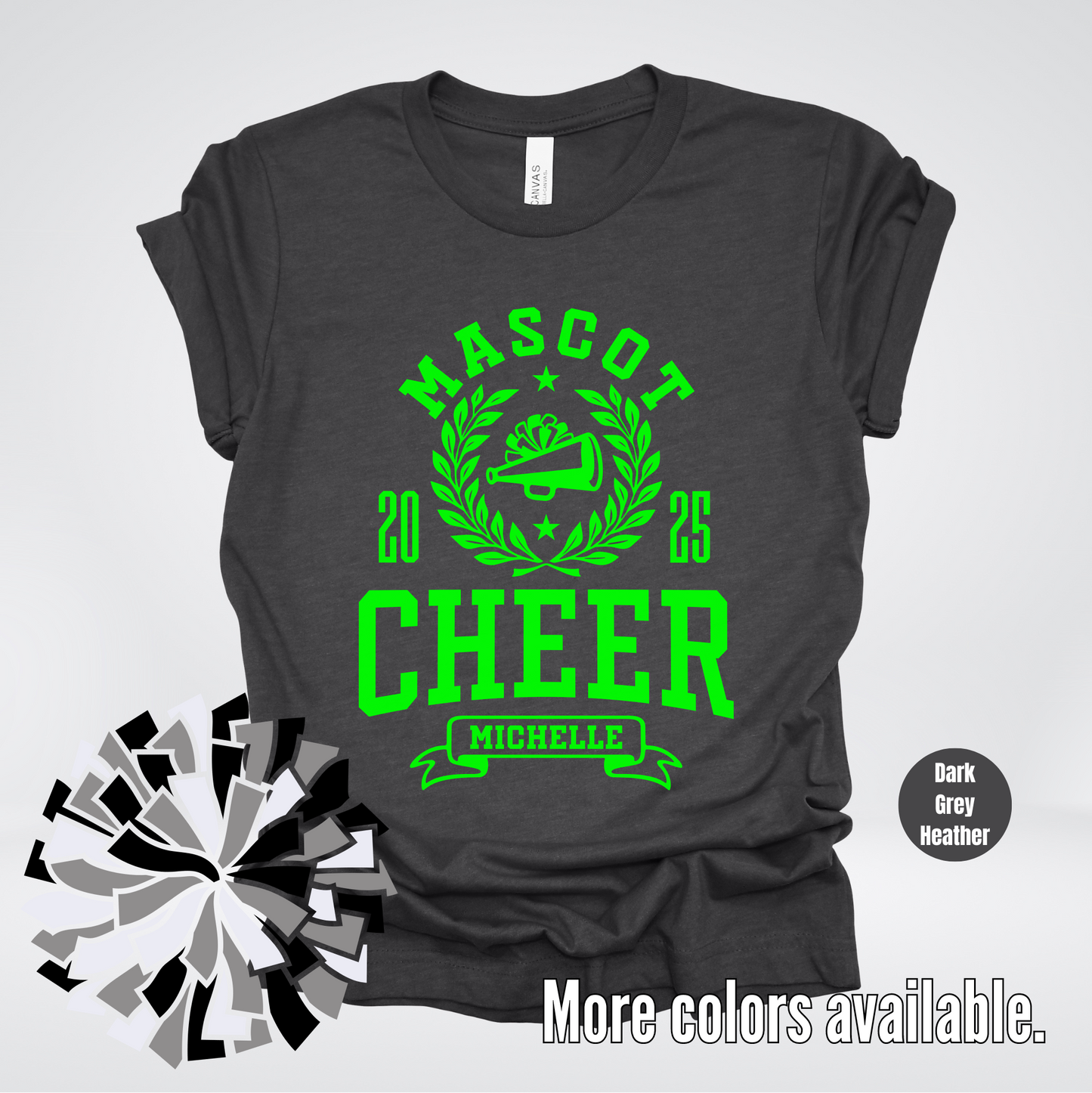 Custom Mascot, Year, & Name – Green - Cheer Design 09 T-Shirt