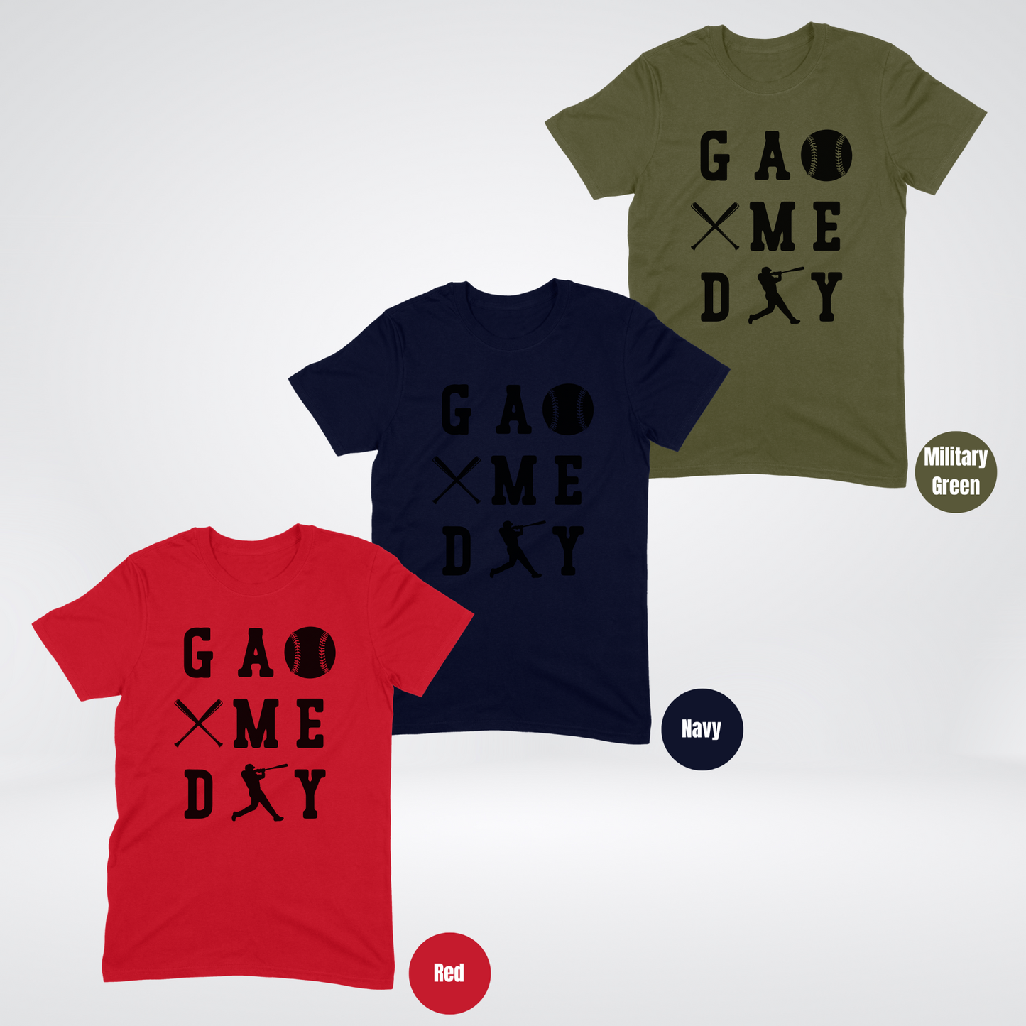 Game Day 3 x 3 Black Lettering Softstyle T-Shirt