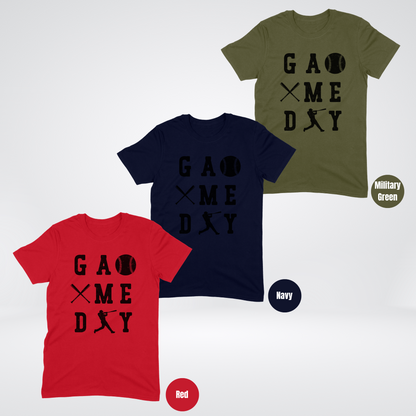 Game Day 3 x 3 Black Lettering Distressed Softstyle T-Shirt