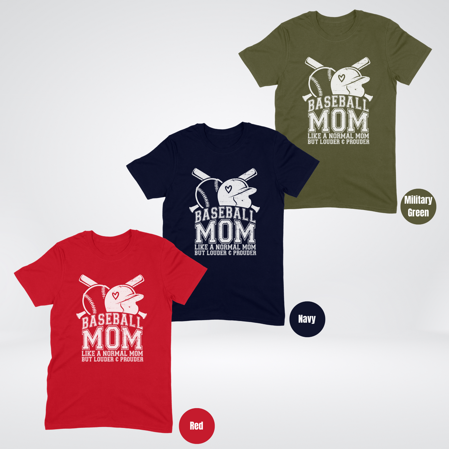 Baseball Mom Louder And Prouder Distressed White Softstyle T-Shirt