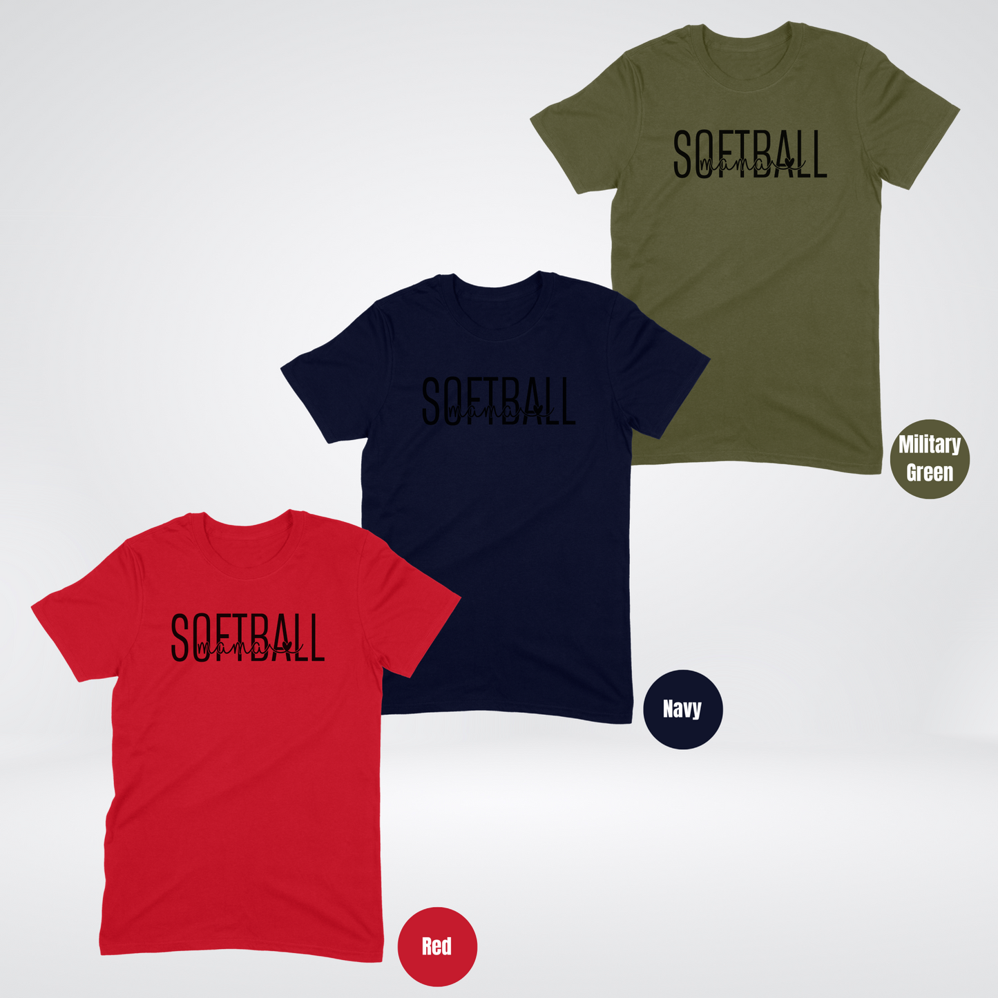 SOFTBALL mama T-Shirt - Black Lettering