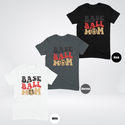 Baseball Mom Black Red Beige T-Shirt