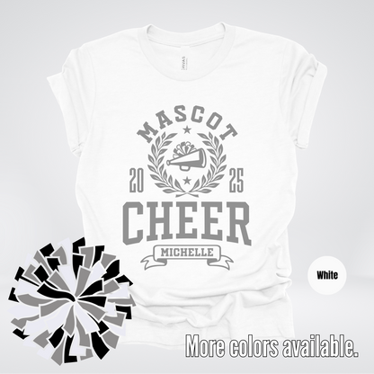 Custom Mascot, Year, & Name – Gray - Cheer Design 08 T-Shirt