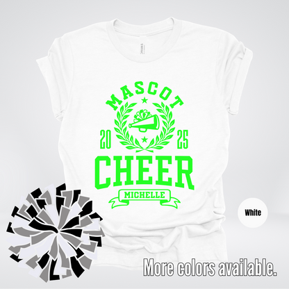 Custom Mascot, Year, & Name – Green - Cheer Design 09 T-Shirt