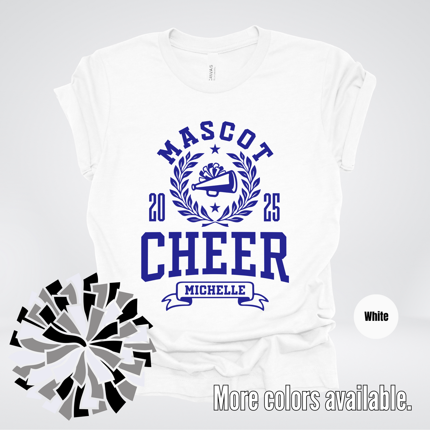 Custom Mascot, Year, & Name – Navy - Cheer Design 06 T-Shirt