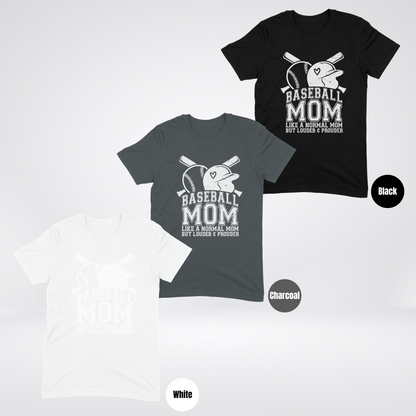 Baseball Mom Louder And Prouder Distressed White Softstyle T-Shirt