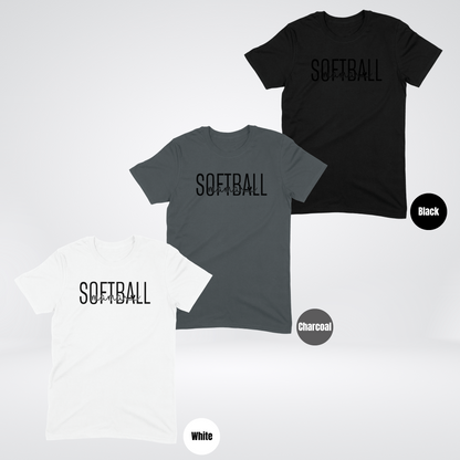 SOFTBALL mama T-Shirt - Black Lettering