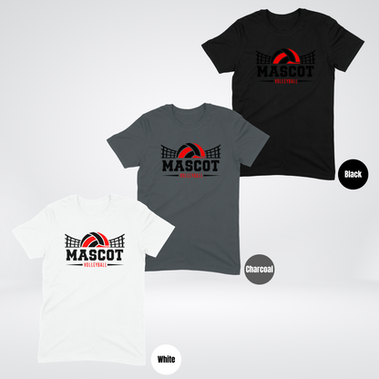 Custom Mascot - Red - Volleyball Design 4 T-Shirt