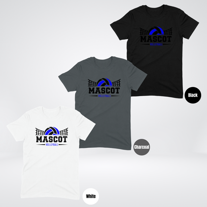 Custom Mascot - Blue - Volleyball Design 5 T-Shirt