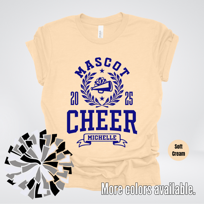 Custom Mascot, Year, & Name – Navy - Cheer Design 06 T-Shirt