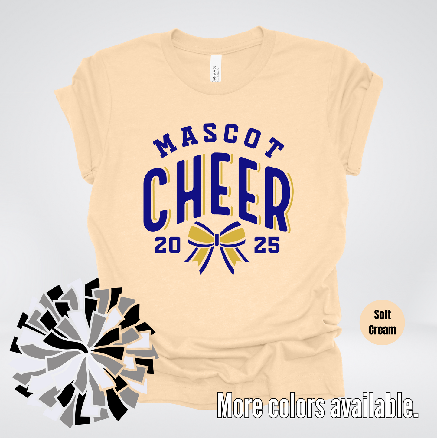 Custom Mascot & Year – Navy and Gold - Cheer Design 12 T-Shirt