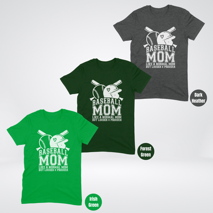 Baseball Mom Louder And Prouder Distressed White Softstyle T-Shirt