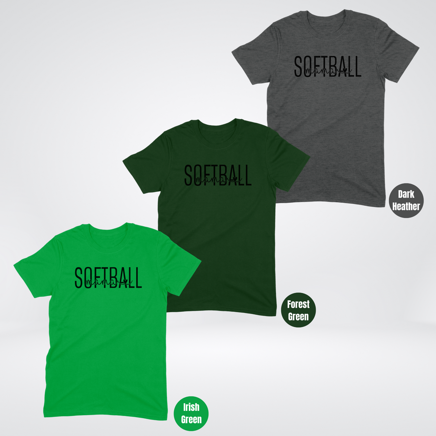 SOFTBALL mama T-Shirt - Black Lettering