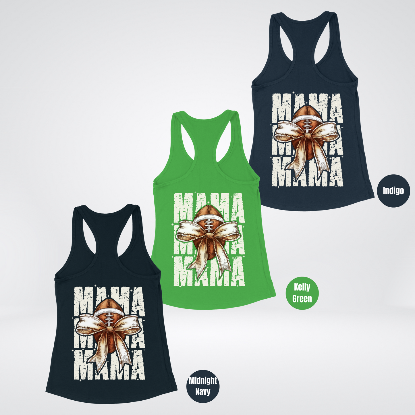 Custom Name Coquette Football Mama Tank Top