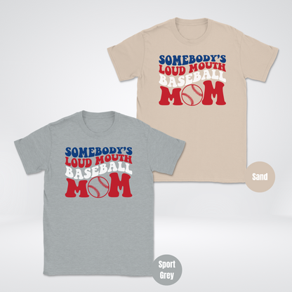 Somebody's Loud Mouth Baseball Mom Unisex Softstyle T-Shirt