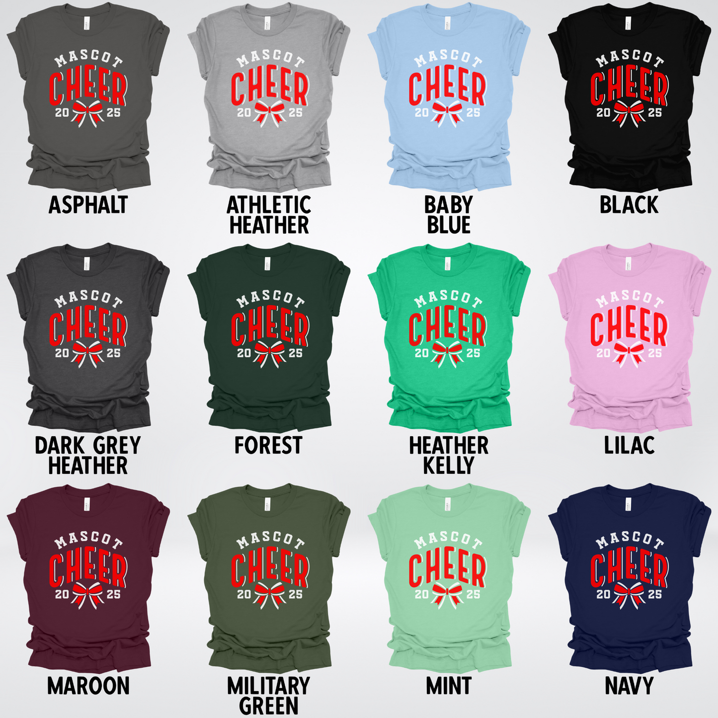 Custom Mascot & Year – Red - Cheer Design 14 T-Shirt