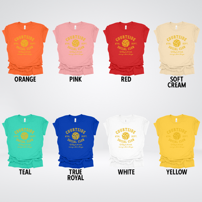 Courtside Social Club – Gold – Volleyball Design T-Shirt