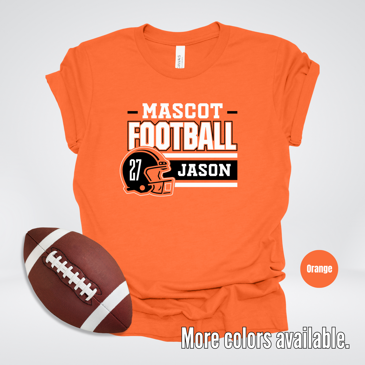 Custom Mascot, Number, & Name – Black - Football Design 18 T-Shirt