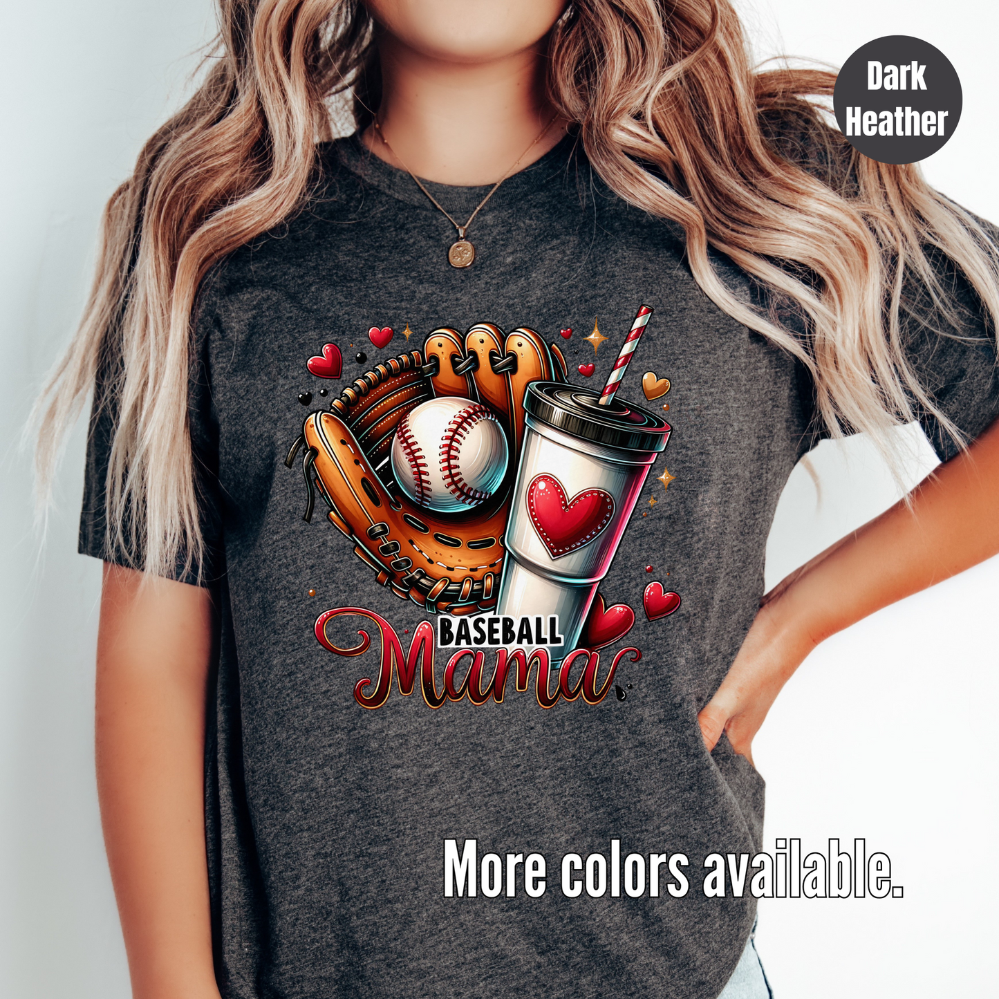 Baseball Mama Cup And Glove Softstyle T-Shirt