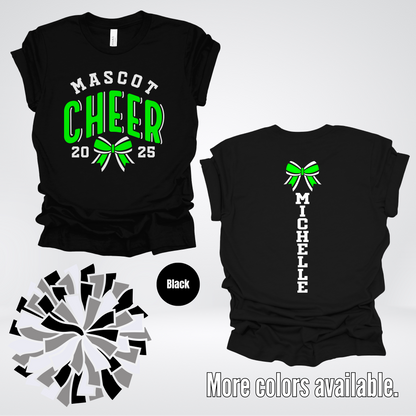 Custom Mascot, Year, & Name – Green - Cheer Design 19 T-Shirt