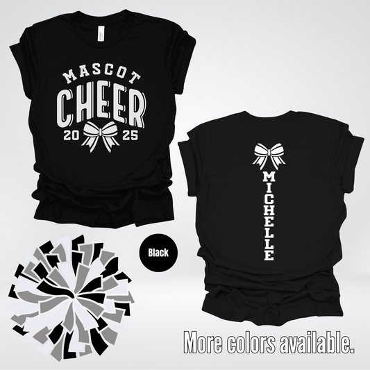 Custom Mascot, Year, & Name – White - Cheer Design 16 T-Shirt