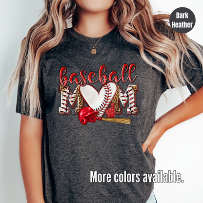 baseball MOM Helmet And Bat Softstyle T-Shirt