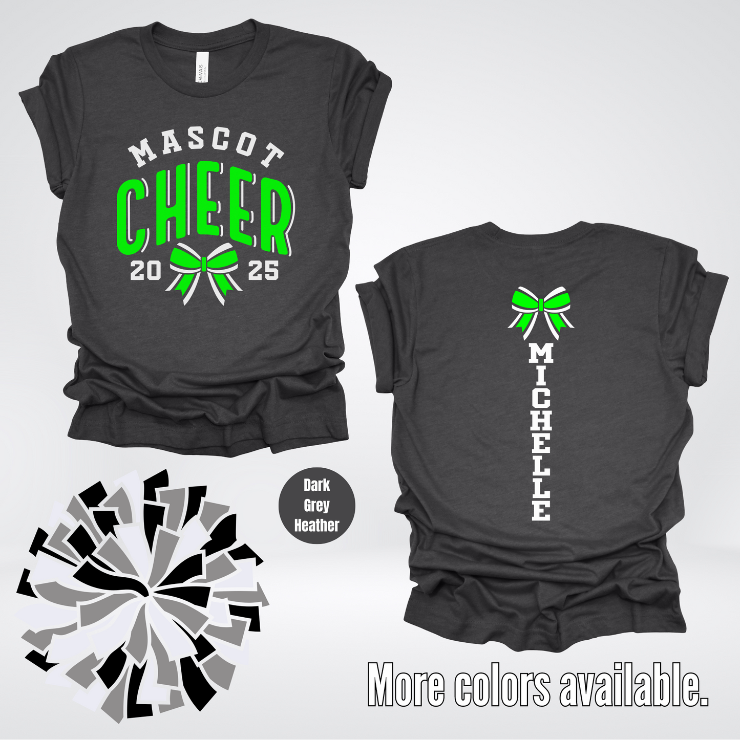 Custom Mascot, Year, & Name – Green - Cheer Design 19 T-Shirt