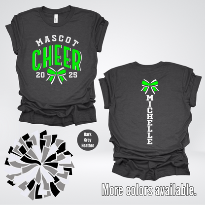 Custom Mascot, Year, & Name – Green - Cheer Design 19 T-Shirt