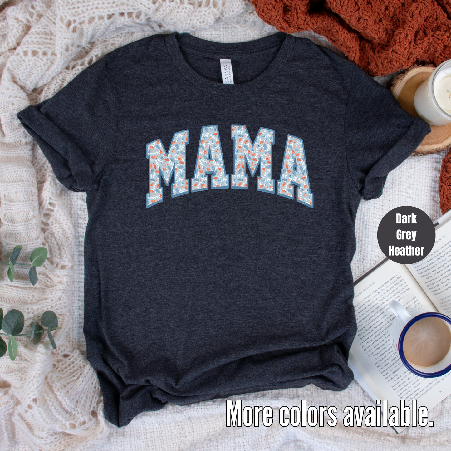 Baby Blue Floral Mama T-Shirt