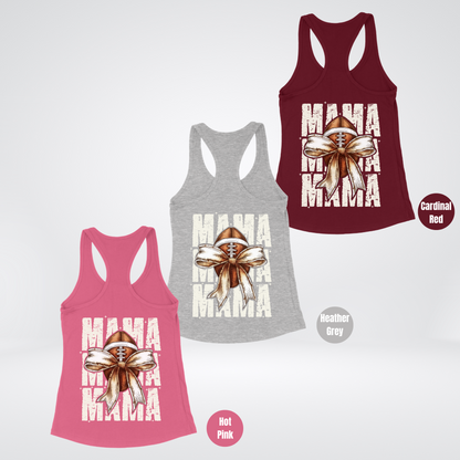 Custom Name Coquette Football Mama Tank Top