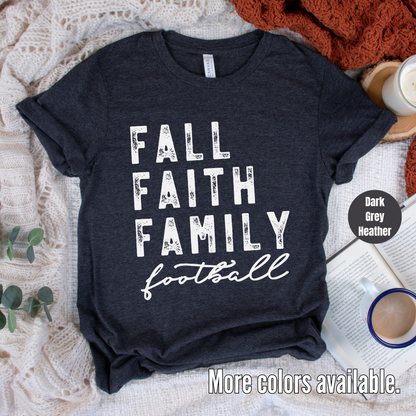 Fall Faith Family Football T-Shirt