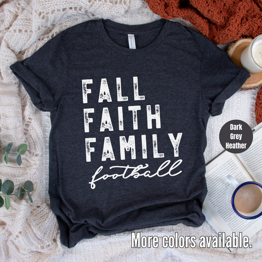 Fall Faith Family Football T-Shirt