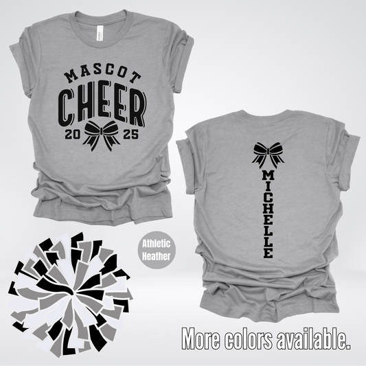 Custom Mascot, Year, & Name – Black - Cheer Design 18 T-Shirt