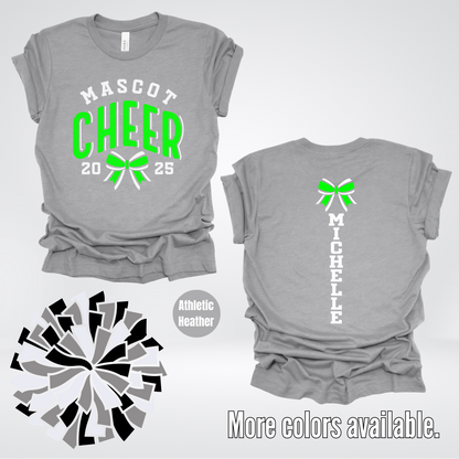 Custom Mascot, Year, & Name – Green - Cheer Design 19 T-Shirt