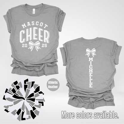 Custom Mascot, Year, & Name – White - Cheer Design 16 T-Shirt